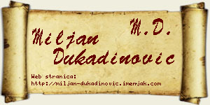 Miljan Dukadinović vizit kartica